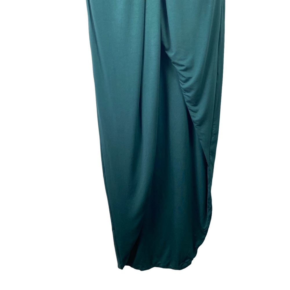 LOVERS AND FRIENDS Sz Small S Green Front Twist Detail Sundance Maxi Dress Slit - Picture 4 of 12
